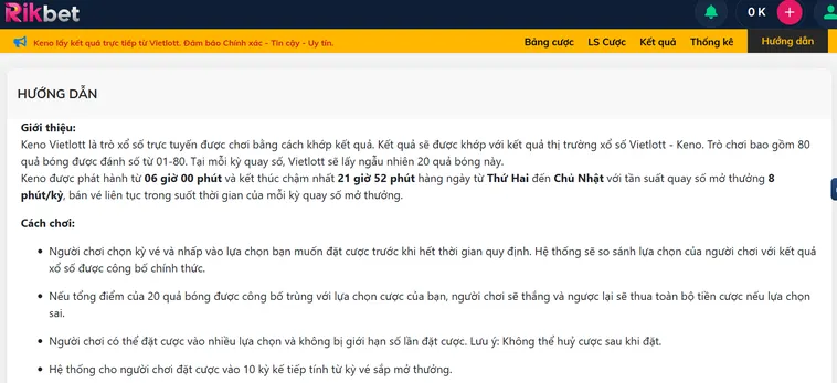Chiến Thuật Phân Tích Mô Hình Số Học Keno Vietlottt Tại RikBet