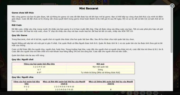 Trải Nghiệm Sảnh Quay Số Mini Baccarat Tại RikBet Sòng Bài Thế Hệ Mới