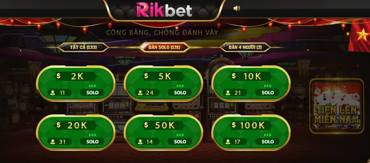 Tiến Lên Miền Nam Tại RikBet Sát Phạt Rực Lửa Gom Tiền Thưởng Đầy Ví